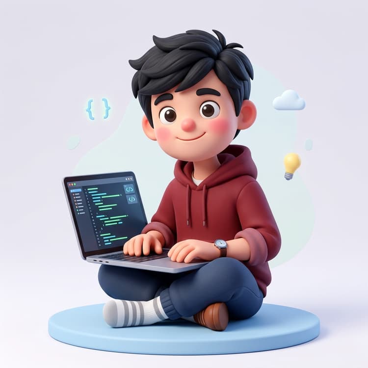 Koushik Saha 3D Pixar Cartoon Developer Avatar